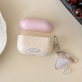 สไตล์เรียบง่ายสาวซิลิโคนสําหรับ AirPods1 2 สําหรับ AirPods 3 สําหรับ AirPods Pro หูฟังอุปกรณ์เสริมน่ารักสีชมพูร่มสุนัขจี้