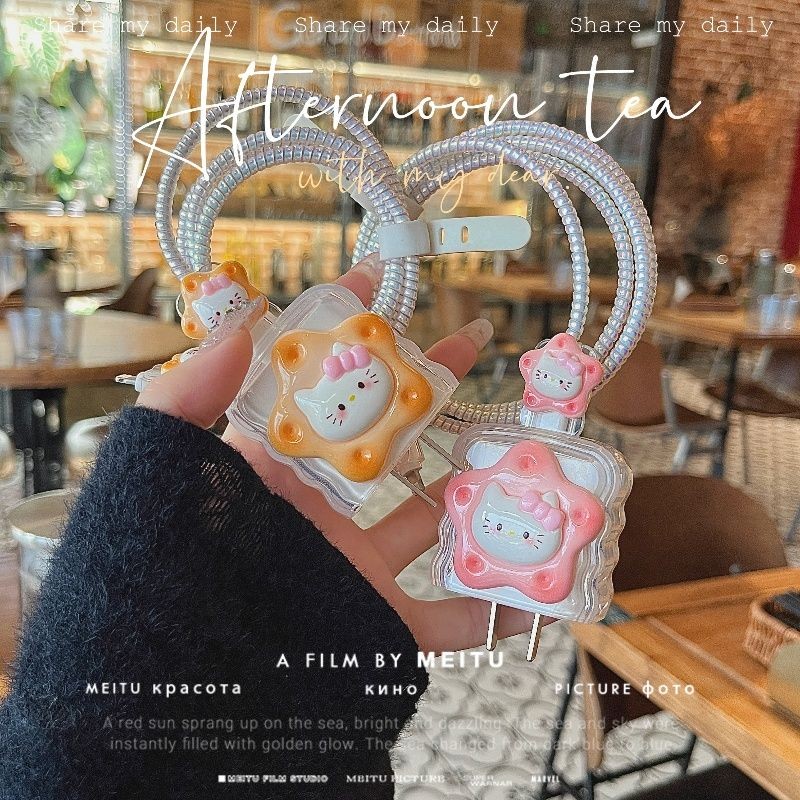 น่ารัก Hello Kitty สําหรับ OPPO 65W Reno 5 Charger Protector 67W Reno 10pro plus Charger Case TPU 5 
