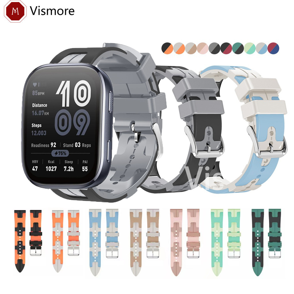 รูปแบบทอซิลิโคนสําหรับ Huami Amazfit Bip6 Bip5 Bip3 Bip 3 5 6 Lite SU Pro Unity A2435 A2215 A2324 Dual สีกีฬา Niche แฟชั่น