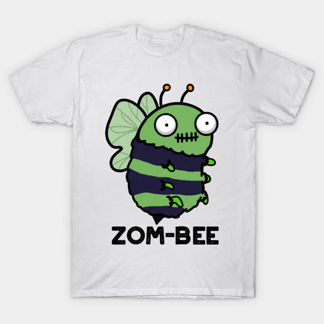 เสื้อยืด Vintage Zom-bee Cute Halloween Zombie Bee Pun T-Shirt