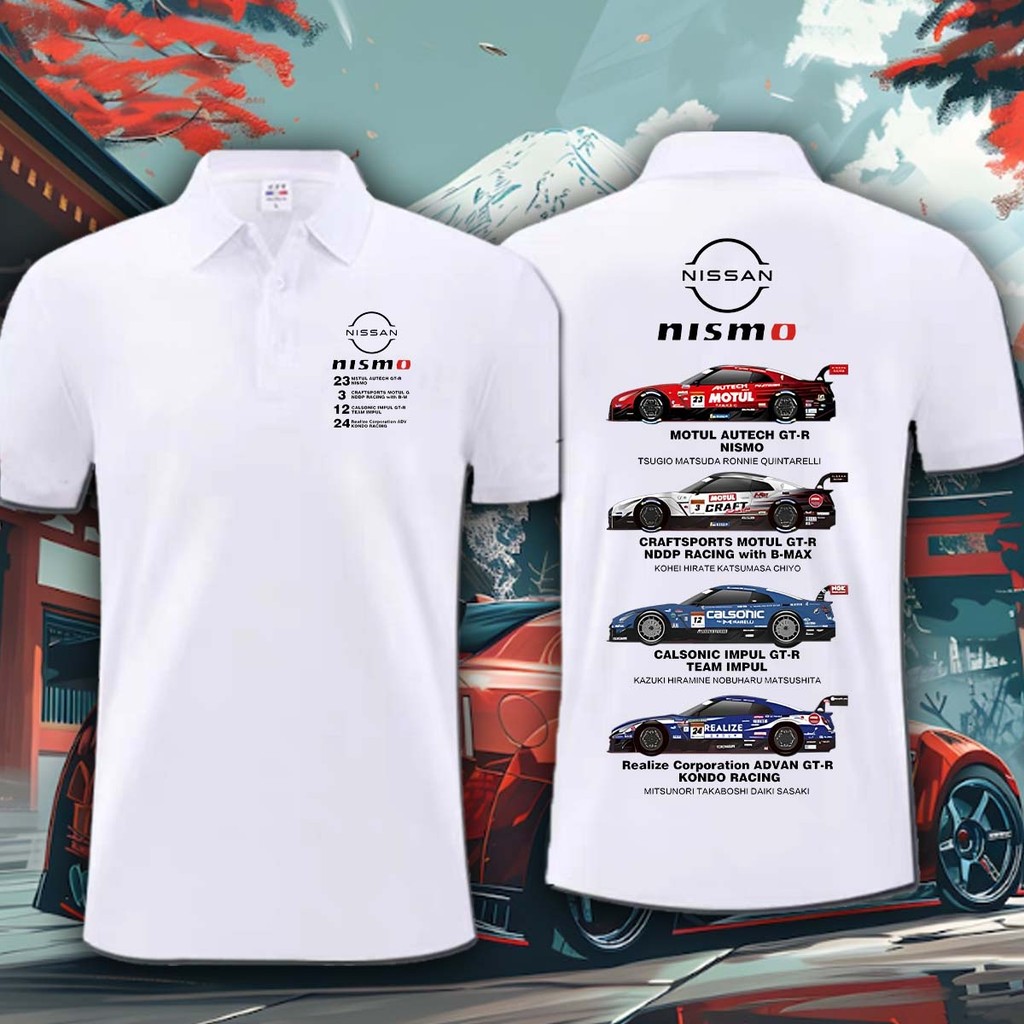 เสื้อโปโล  Nissan GTR Nissan Polo Shirt GTR Nismo Polo R35 R32  ผ้าCotton 100%ใส่ได้ ทั้ง ชาย#06