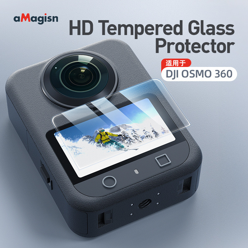 สําหรับ DJI OSMO 360 HD กระจกนิรภัยป้องกันหน้าจอ OSMO อุปกรณ์เสริมกล้องกีฬาแบบพาโนรามา
