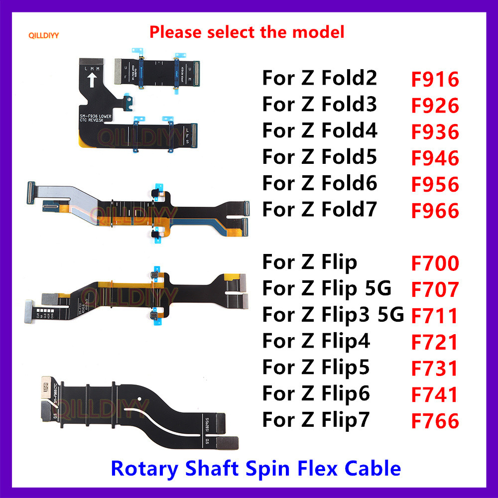 สําหรับ Samsung Z Flip/Z พับ 2 3 4 5 6 7 แกน Spin Flex หลักหน้าจอการเชื่อมต่อ LCD Rotary Shaft Spin 