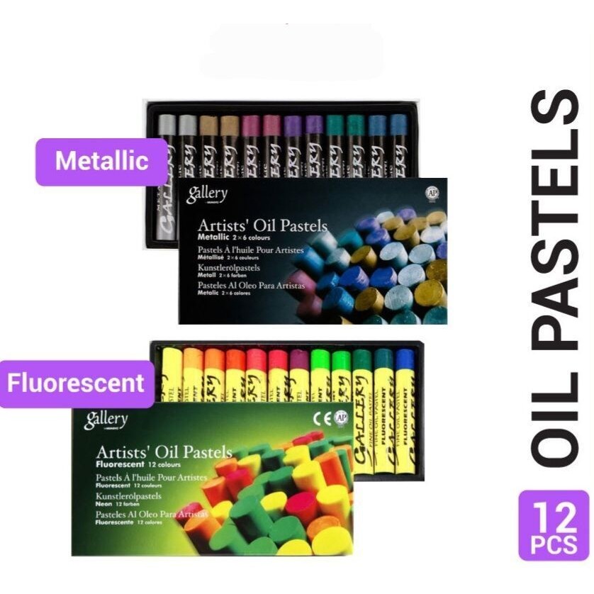 Mungyo Gallery Artists Oil Pastels Fluorescente Colour 12S MOP-12F หรือ Metallic Color MOP-12M