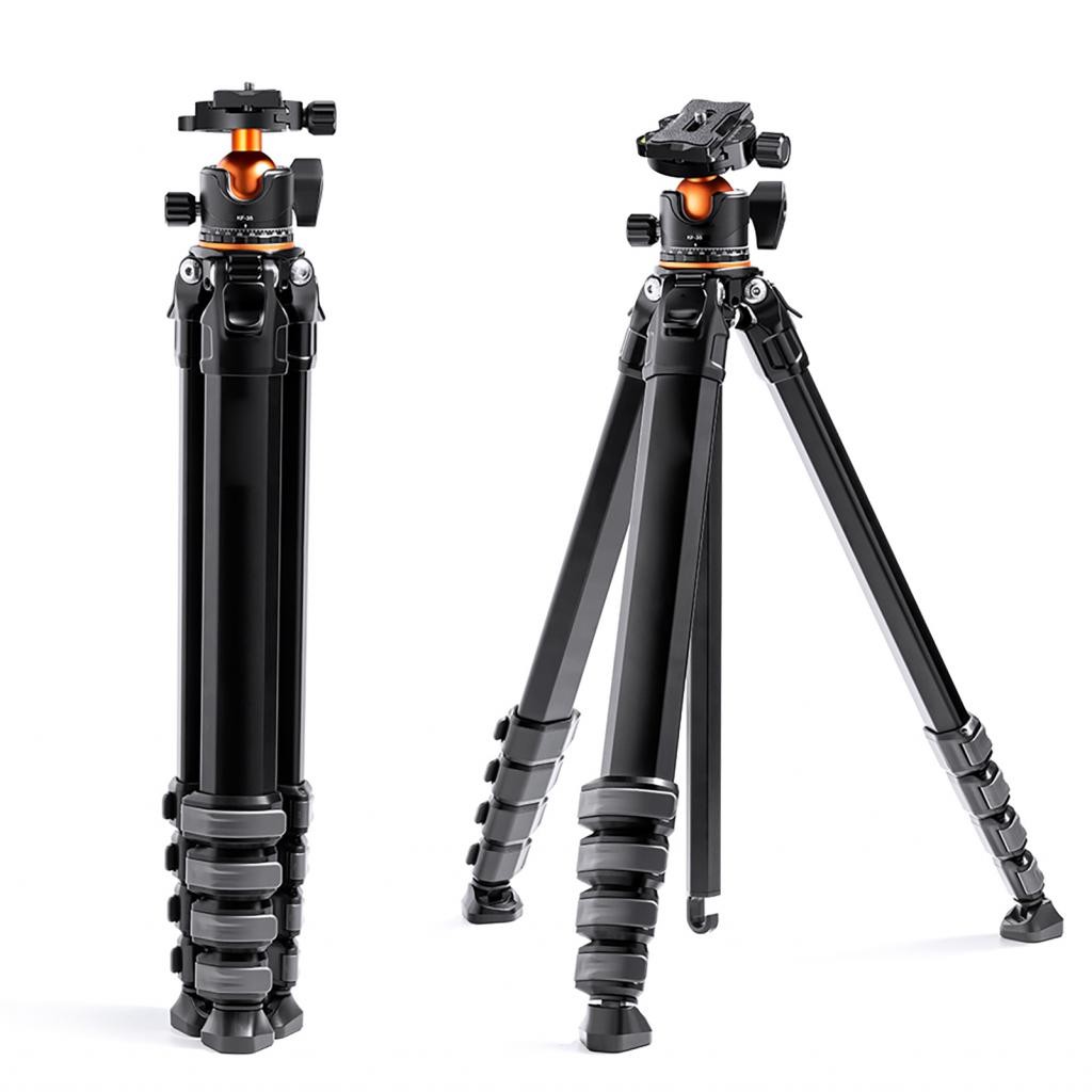 Jemora Portable Camera Tripod Stand Aluminum Alloy 177 ซม./70 นิ้วความสูงสูงสุด 15kg/33lb
