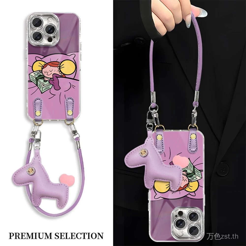 ตุ๊กตา Dollar Girl เหมาะสําหรับเคสโทรศัพท์ผ้ากอซขนนกขนาด 16/iPhone Precision Hole