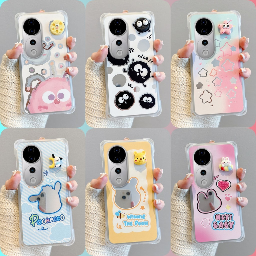 เคส VIVO V40 V40 PRO กระจก‌สี่มุมป้องกันกรณีโทรศัพท์หล่น