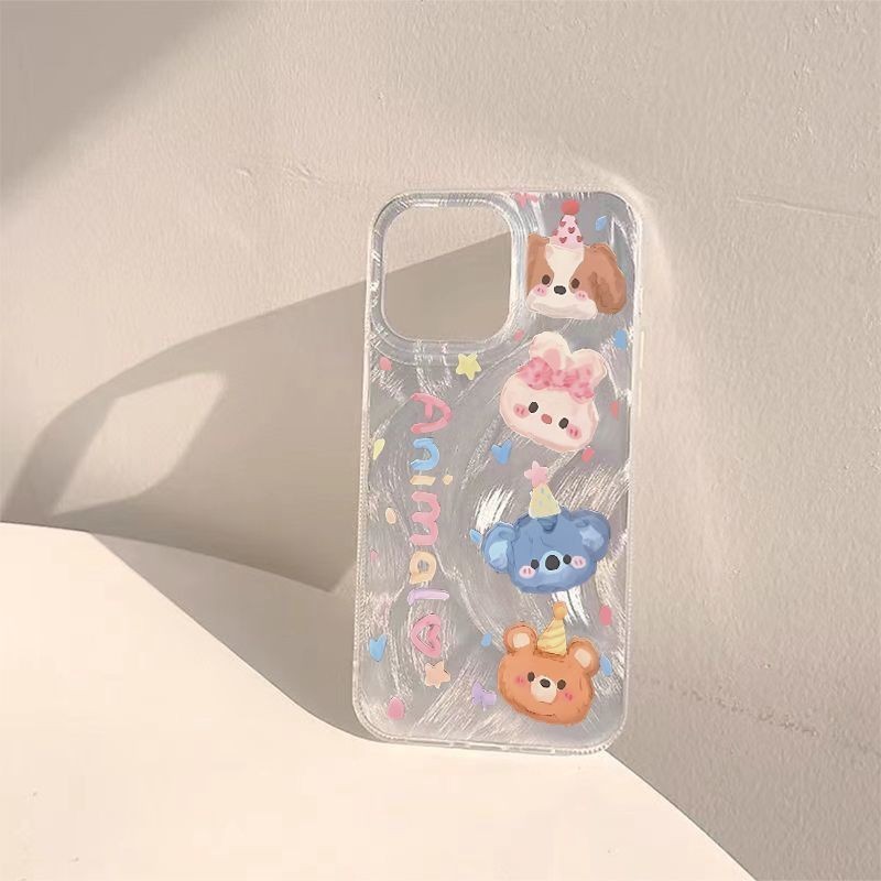 {จัดส่งด่วน} เคสโทรศัพท์กลิตเตอร์ลายปาร์ตี้สัตว์เงาเหมาะสําหรับ iPhone x/xs/xr/xsmax/7/8plus/11Promax/12/13/14Promax/15 เคสป้องกันแบบรวมทุกอย่าง