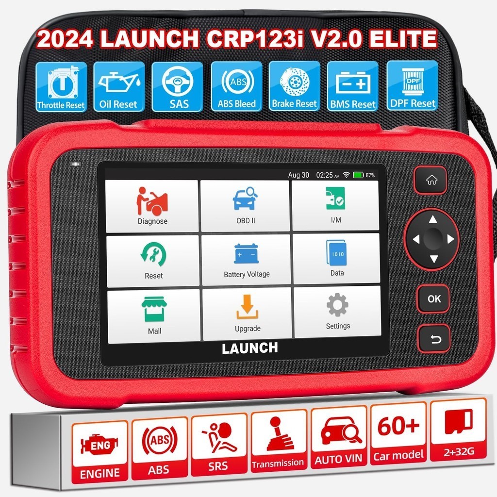 2024 LAUNCH X431 CRP123i V2.0 OBD2 เครื่องมือวินิจฉัยรถยนต์ 4 ระบบสแกนน้ํามัน DPF ABS 7 รีเซ็ต OBD 2 เครื่องสแกนเนอร์รถยนต์ฟรี Update