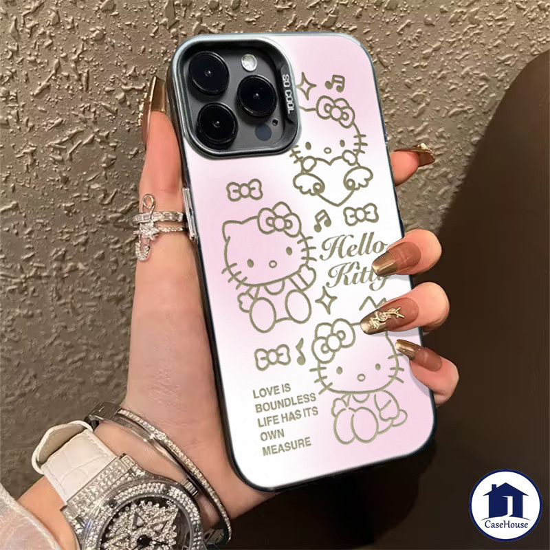 เคส IMD ลายแมวคิตตี้น่ารักสำหรับ Realme C67 C55 C25 C53 C51 C12 C30 C20 C21 C17 C35 C15 C11 C33 7i C20A 5 5i Note 50