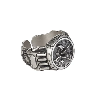 Love2Self MJZ3 ปรับ Punk ผู้ชายแหวน Hip-hop ผู้ชายเงิน Skull แหวนแฟชั่น Gothic Collection