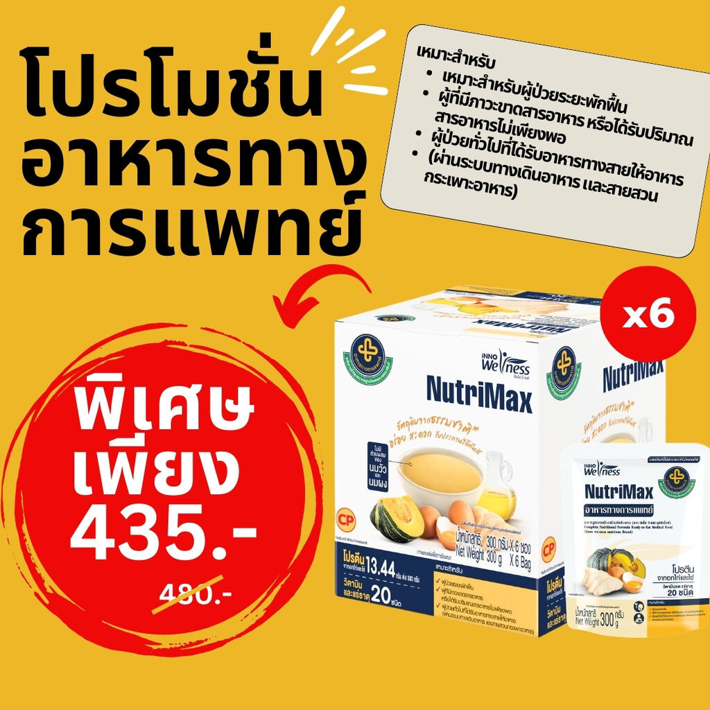 Nutrimax อาหารสูตรครบถ้วนพร้อมรับประทาน สูตรฟักทอง อกไก่ ไข่ และน้ำมันรำข้าว 300 กรัม/ซอง (1กล่องบรรจุ 6ซอง)