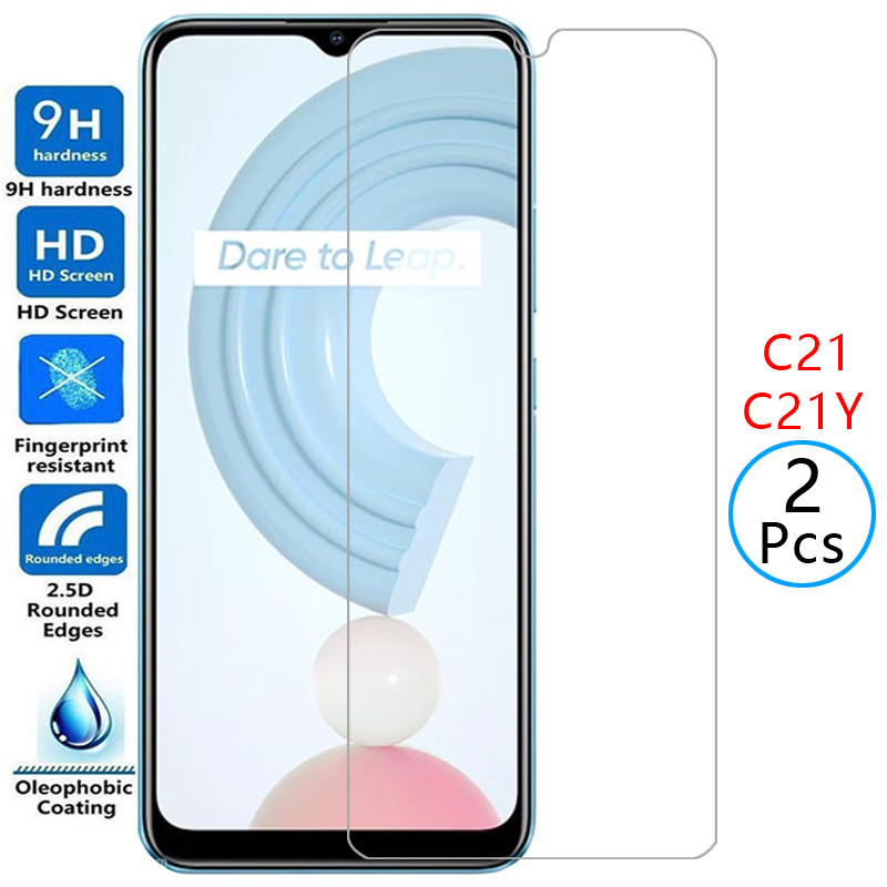 กระจกนิรภัยป้องกันสําหรับRealme c21 C21yป้องกันหน้าจอOn realmi c 21 y 21y 21cฟิล์มRealmec21 realmec2