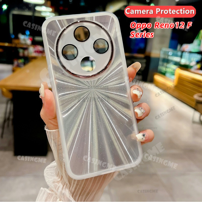 Oppo Reno12 F 5G 2024 Gradient FlashซิลิโคนสําหรับOppo Reno 12F 5G 12 F Reno12F Reno12 12 F 4G 5Gกล้องเลนส์ป้องกันเคสโทรศัพท์กันกระแทกปกหลัง