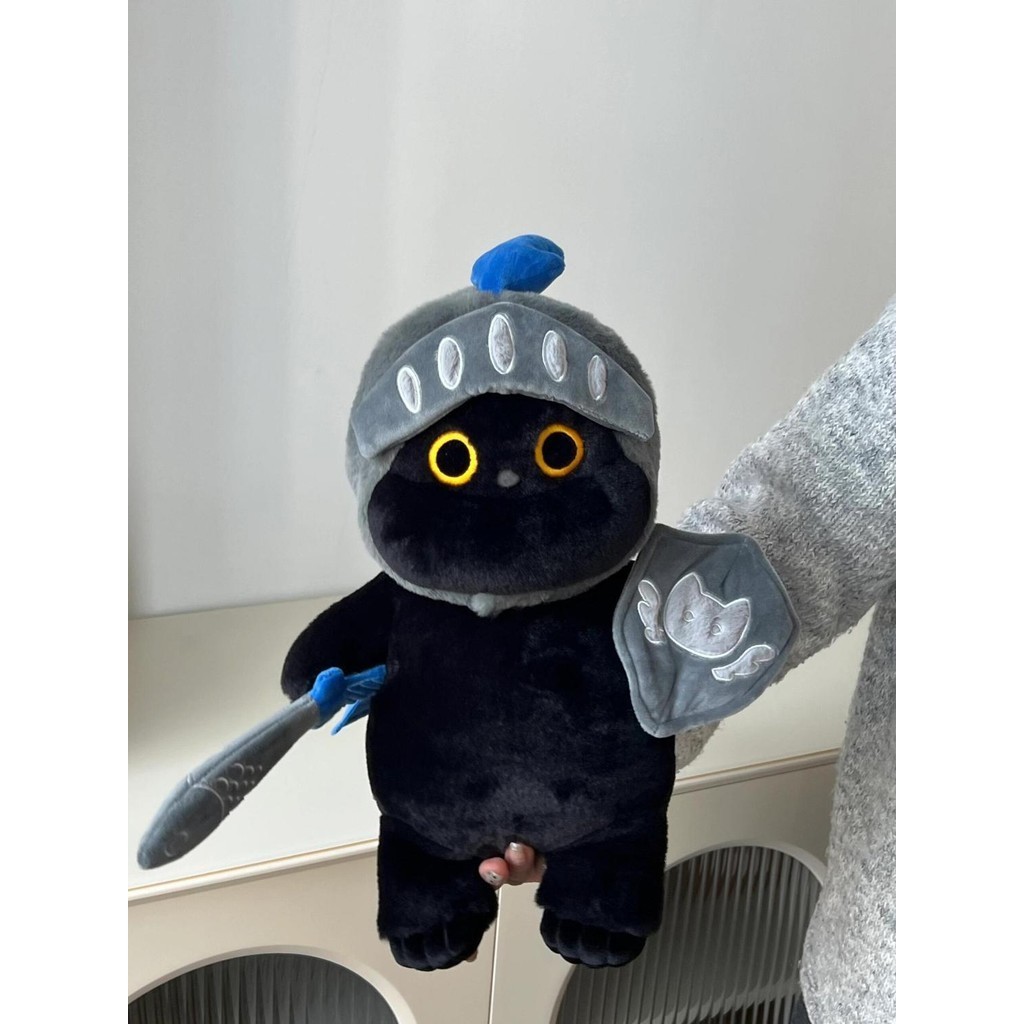 ใหม่อัศวินแมวของเล่นตุ๊กตาน่ารักแมวดําอัศวินตุ๊กตาแมวสร้างสรรค์ของขวัญวันเกิดที่ถอดออกได้40เซนติเมตร20เซนติเมตร - รูปที่ 6