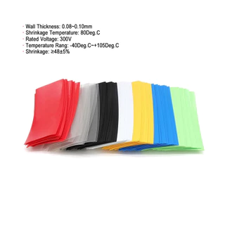 50 ชิ้น 21700 Lipo ฟิล์มแบตเตอรี่ PVC ความร้อนหดหลอด Precut Shrinkable ฉนวนแขนป้องกันท่อฝาครอบแพ็คแบตเตอรี่ห่อ