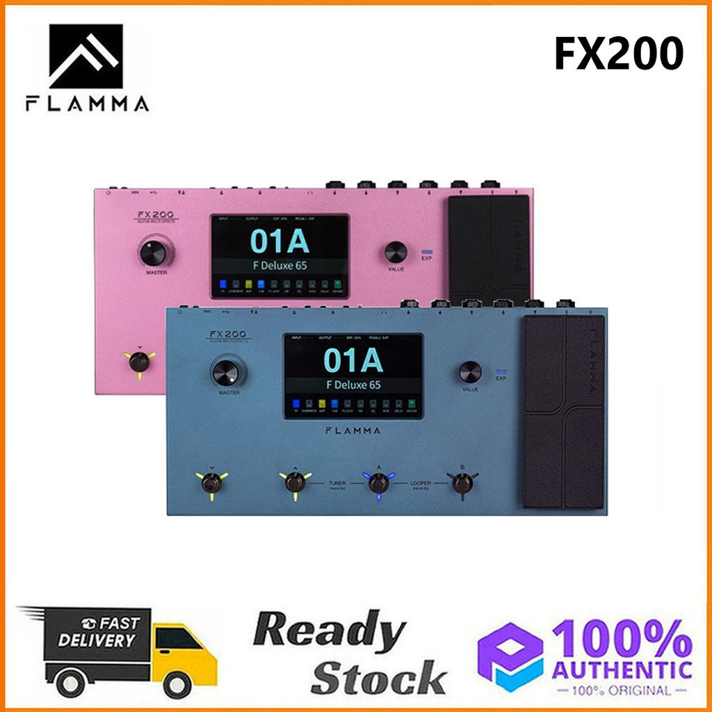 FLAMMA FX200 Multi Effect Pedal กีตาร์ไฟฟ้า 5 LCD หน้าจอสัมผัสโปรแกรม MIDI พอร์ตกีตาร์ไฟฟ้าอุปกรณ์เส
