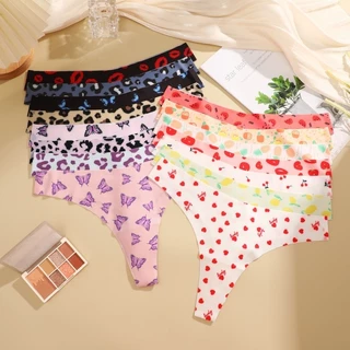 Allofme ผู้หญิงไม่มีรอยต่อและ Traceless Thongs กางเกงชั้นในพิมพ์ลายเซ็กซี่นุ่มสบาย G-string 15 สี