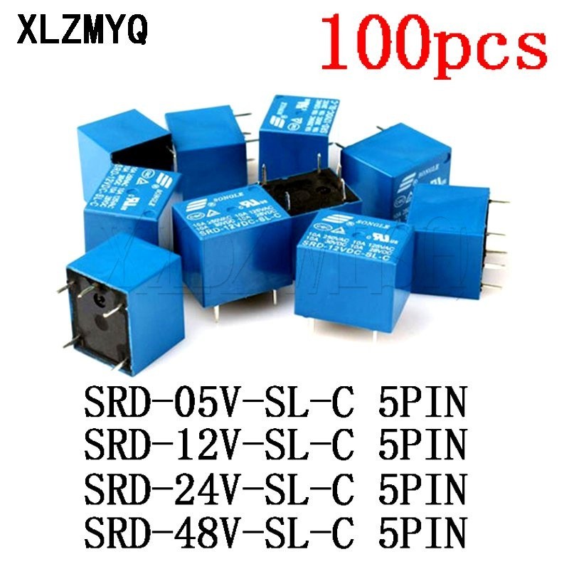 ✱100pcs SRD 5V 12V 24V 48V SRD-05VDC-SL-C SRD-12VDC-SL-C SRD-24VDC-SL-C SRD-48VDC 5 Pin DC 5/12/24 V