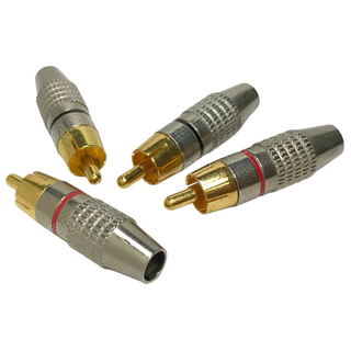 [ 1ชุด/4ชิ้น ] RCA-118 ปลั๊ก RCA ท้าย 6mm RCA Plug Audio Grade RCA Connector Male หัว RCA ตัวผู้ทองแดงแท้ ปลั๊กRCA ปล...