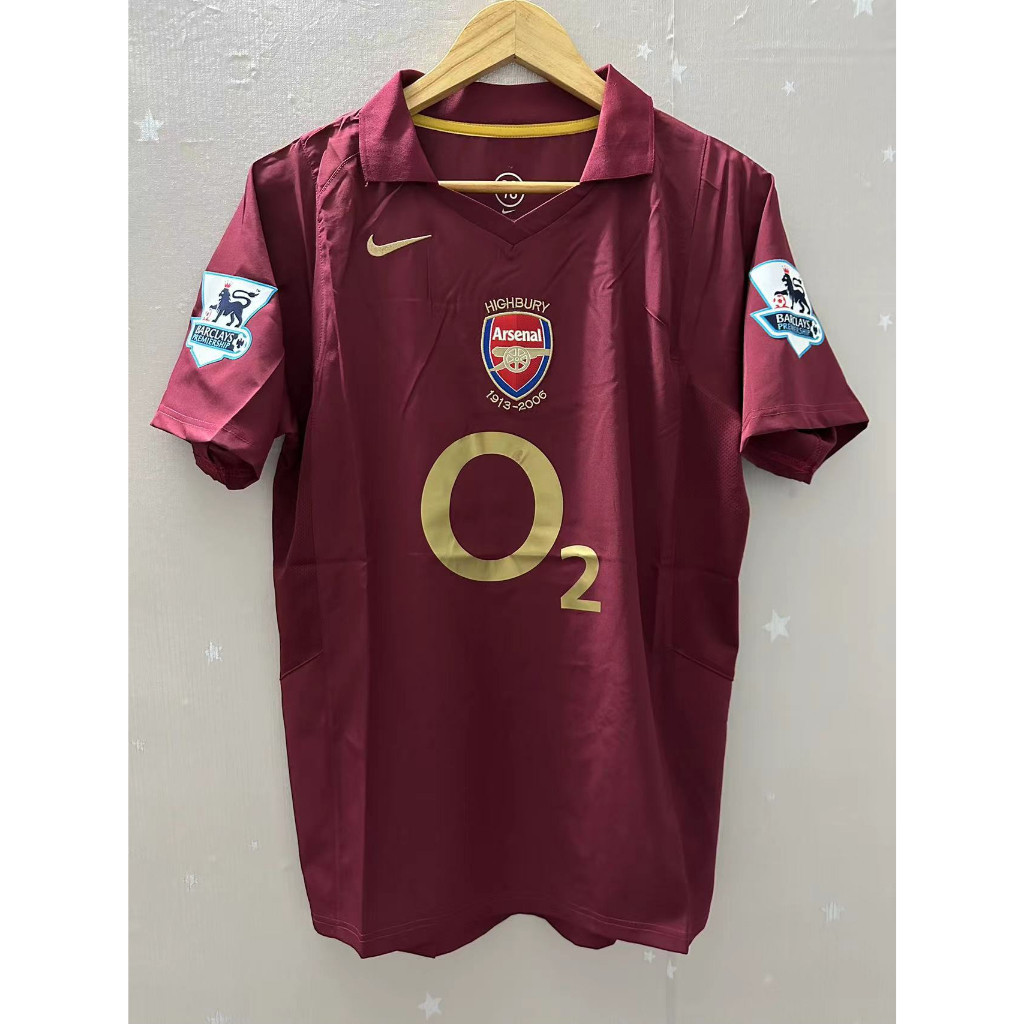 05-06 Arsenal HENRY BERGCAMP FABREGAS คุณภาพสูง Home Retro ฟุตบอล Jersey เสื้อยืดที่กําหนดเองเสื้อฟุตบอล