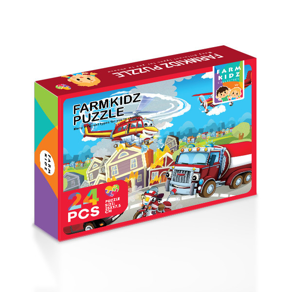 FK3-จิ๊กซอว์กล่อง 24PCS-Q : Farmkidz Puzzle Box 24PCS (FK3-PZB-MIX20-Q) BOX : W15.4xH11.7xS3 cm.