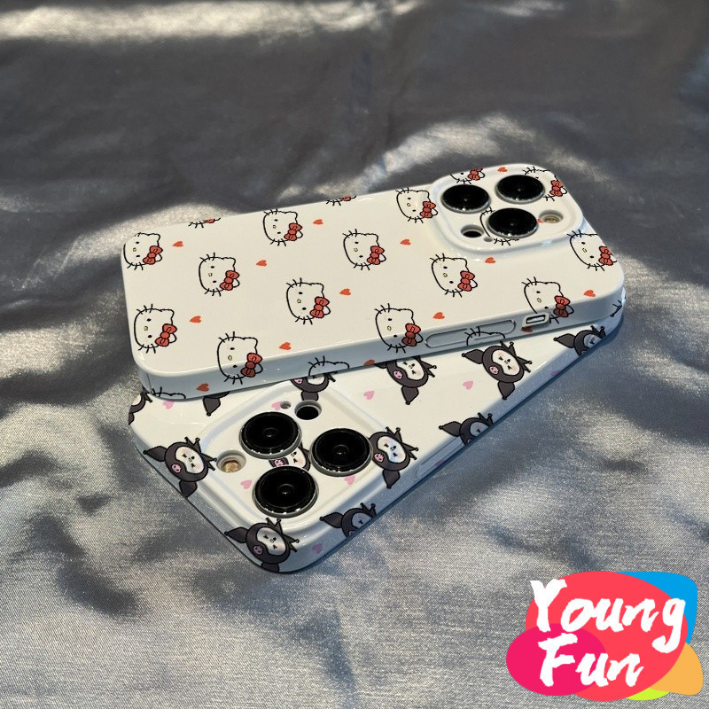 เคส Vivo น่ารัก Kuromi Hello Kitty เงา Y21E Y20 Y17 Y15A Y16 Y1s Vivo Y22 Y51 2020 Y95 Y19 Y50 V25e Y02 V25 Y35 V20 V25 V23 Pro Glossy TPU Soft Case กันกระแทกป้องกันกล้อง