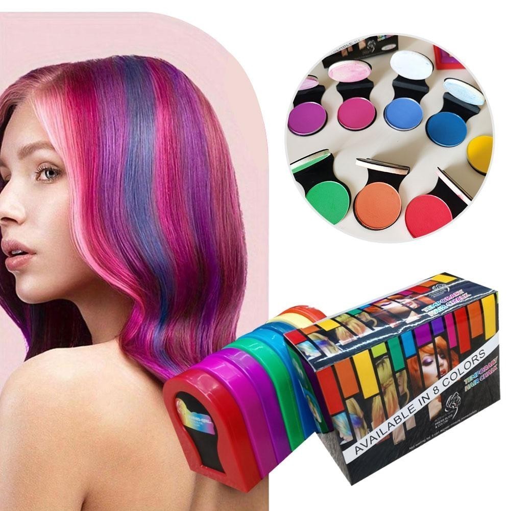 สีผมชอล์กผงชั่วคราวสเปรย์ผม ทําเอง ผู้หญิงพาสเทลร้านเสริมสวยแบบพกพาย้อมผมที่มีสีสันจัดแต่งทรงผมสี