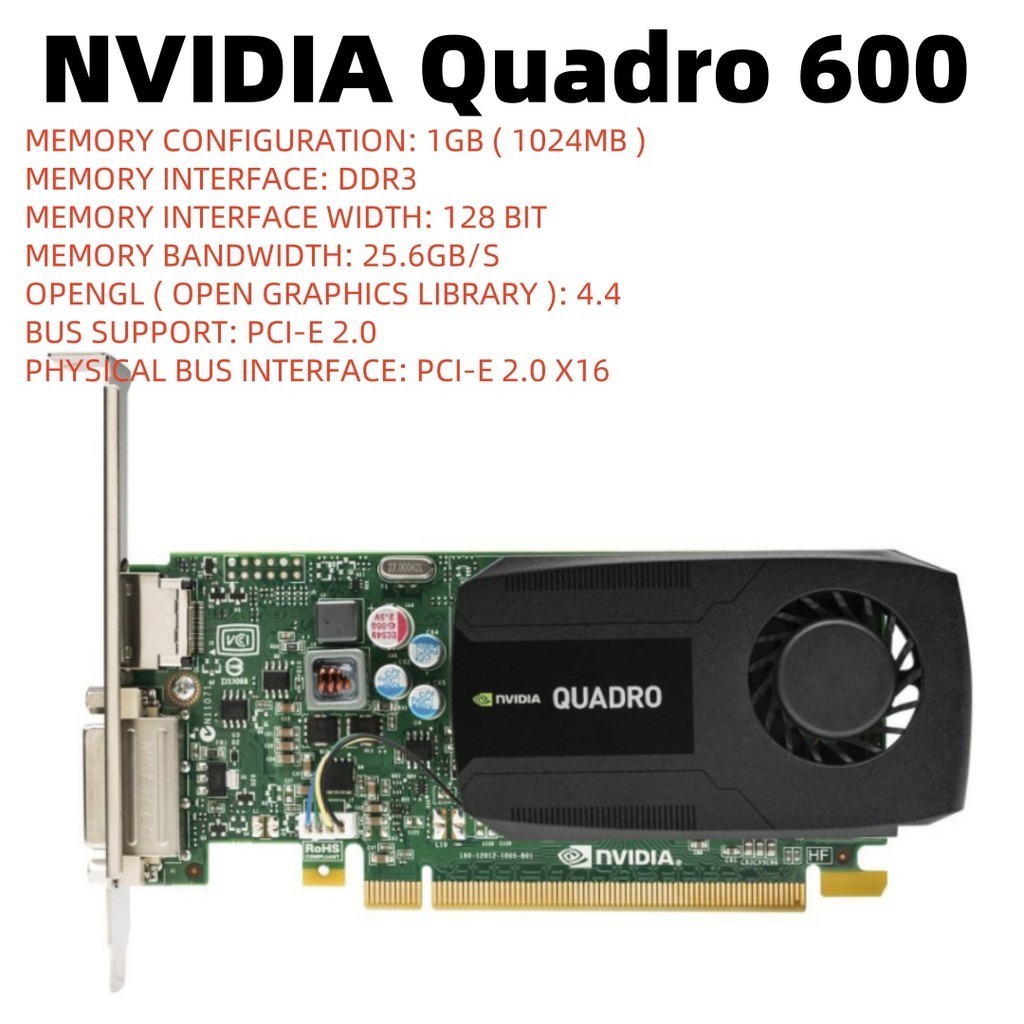 NVIDIA Quadro 600 Q600 กราฟิก 1G กราฟิกการ์ดมืออาชีพ Q600 กราฟิกการ์ด