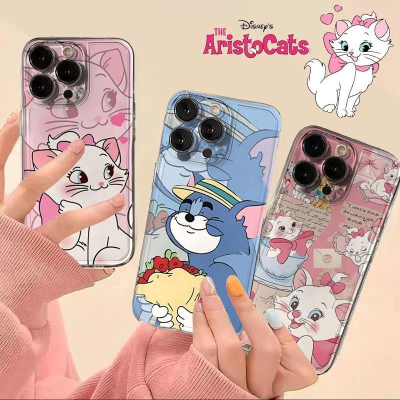 คู่น่ารัก Mary Cat สําหรับ RENO 12 12pro 5G 11 10 9 8 7 6 Pro 11F 7Z 8Z 2F 2Z 6 5 Lite OPPO A94 A74 การ์ตูนซิลิโคนแฟชั่นนุ่มโปร่งใสเคสโทรศัพท์