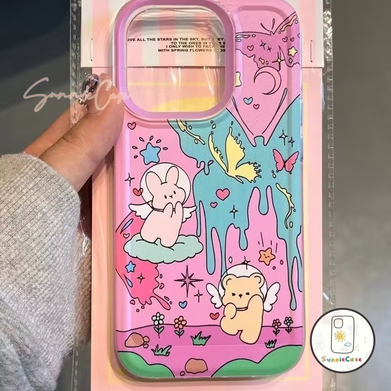 สีลูกกวาดกระต่ายหมี ดูเดิล เคสRedmi 12 NFC 12C 10 9C A1 9 13C 10C 9A 10A 9T Note 11 13 8 12 10 9 Pro 11s 10s POCO M3