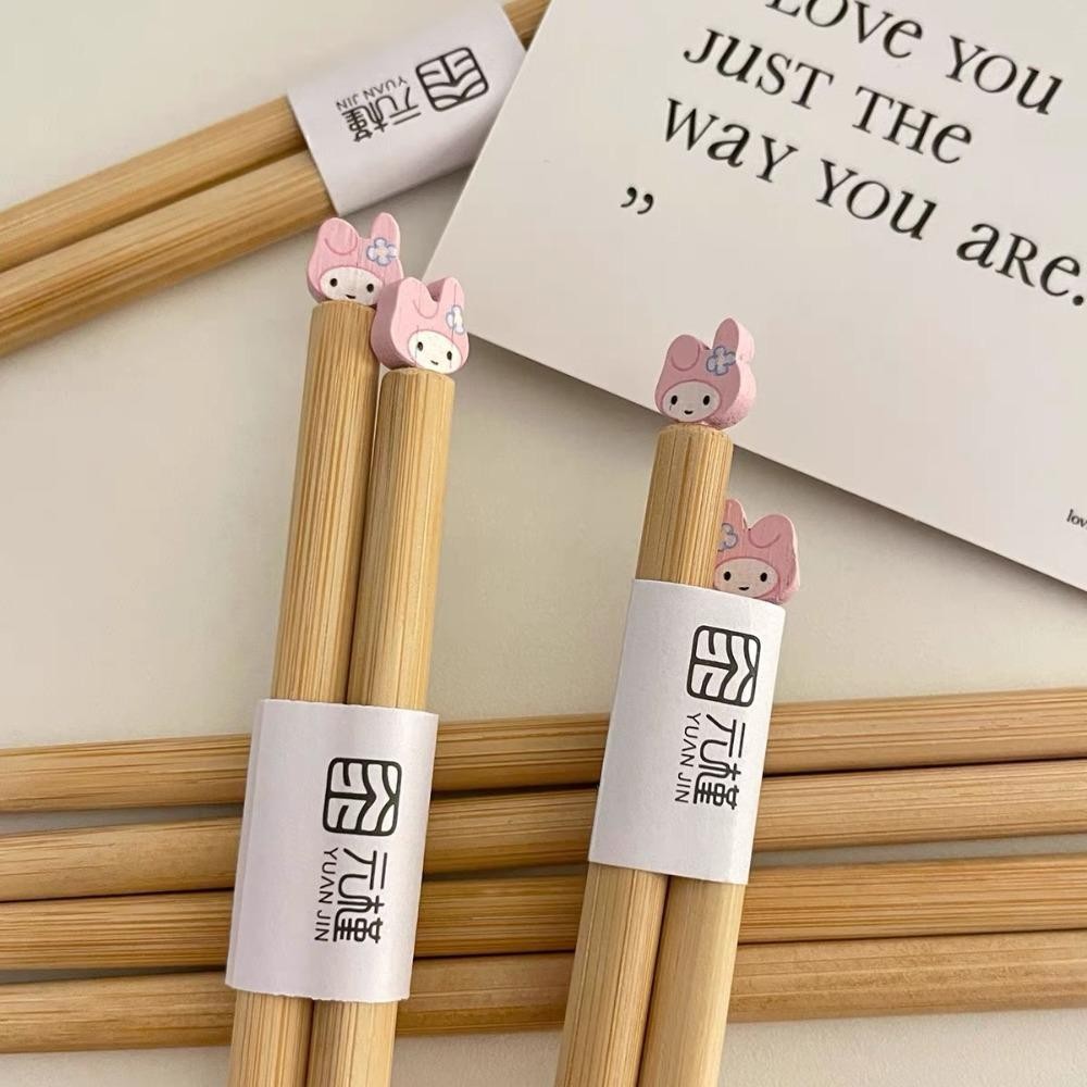 Breeze ตะเกียบยาว, ตะเกียบก๋วยเตี๋ยวไม้ Sanrio, การ์ตูน Purin Hello Kitty Tableware หม้อร้อนกันลื่นใช้ตะเกียบเครื่องมือทําอาหาร