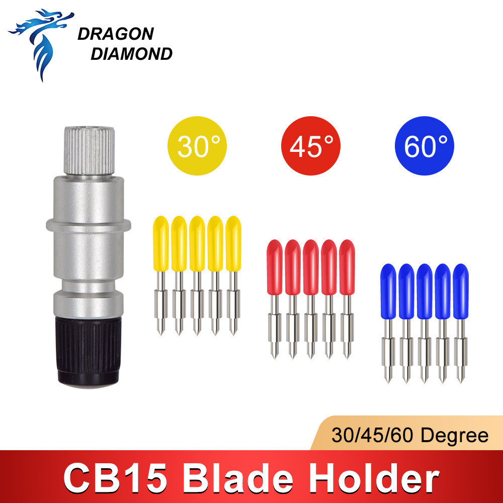 5/10 PCS สําหรับ Graphtec CB15 Plotter ใบมีด 30 45 60 องศาเครื่องตัดไวนิล Blade + 1 ชิ้น CB15 ใบมีดสําหรับ CB15U แกะสลักเครื่อง