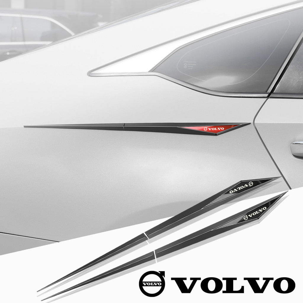 1 คู่ TPU สติกเกอร์รถรถด้านหน้า Fender ด้านข้าง Auto Body Badge Emblem Tail Decal สําหรับ Volvo Emgr
