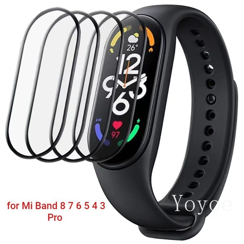 9D หน้าจอโค้ง Protector สําหรับ Xiaomi Mi Band 10 9 8 7 6 Pro ฟิล์ม SmartWatch Soft HD กระจกนิรภัยเต