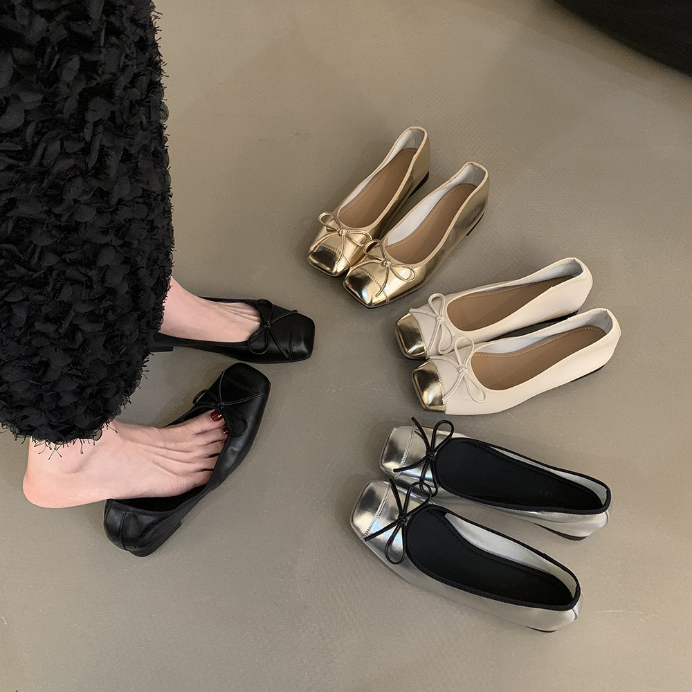 ผู้หญิงรองเท้าแบนกลางแจ้งสบายๆสบายมัลติฟังก์ชั่รองเท้าแตะโบว์แบนสําหรับสุภาพสตรี