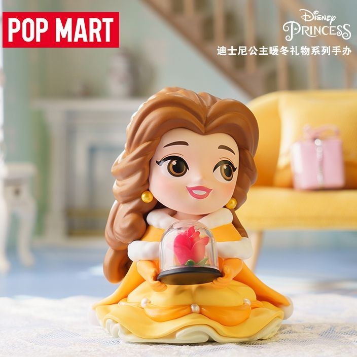 P POPMART POPMART Disney Princess Warm Winter Gift Series Mystery Box ของเล่นการ์ตูนอินเทรนด์น่ารัก