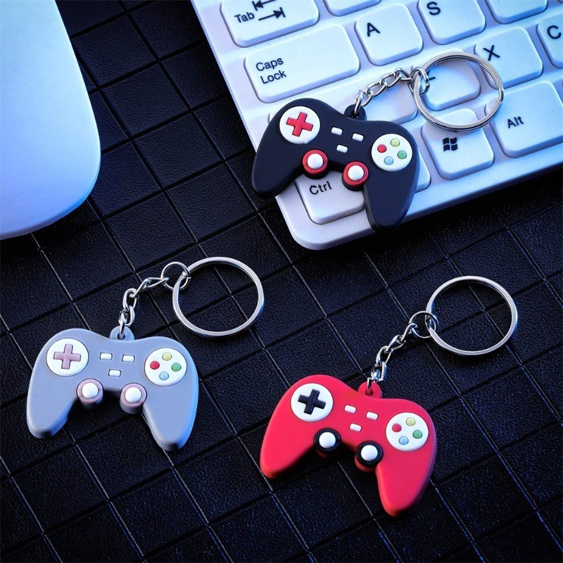 Creative Gamepad รุ่นพวงกุญแจ PVC เกมจอยสติ๊กเครื่องพวงกุญแจสําหรับผู้ชายผู้หญิงรถกระเป๋าเป้สะพายหลังจี้ DIY อุปกรณ์เสริมของขวัญ