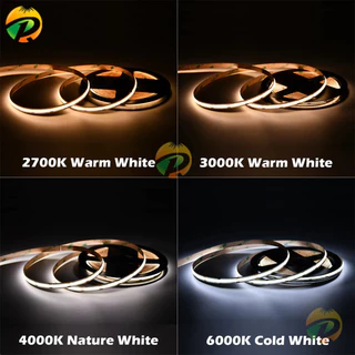 Cob ไฟ LED Strip 320 480 LEDs ยืดหยุ่น5มม. 8มม. FOB เทปแสงริบบิ้น ra90อบอุ่นธรรมชาติเย็นสีขาวแสงหรี่แสงได้ DC12V 24V