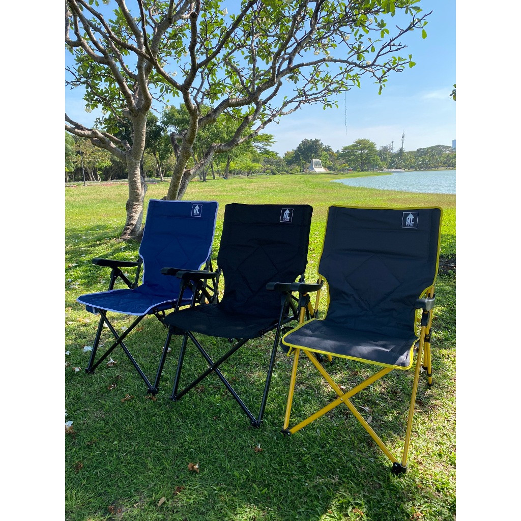 เก้าอี้สนาม เก้าอี้ปิคนิค แคมป์ปิ้งขนาดใหญ่ XL ปรับเอนได้ 3 ระดับ + แถมถุงผ้า / NL HOME