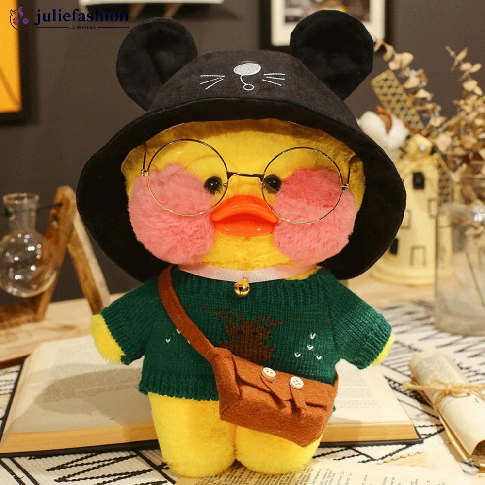 Juliefashion 30 ซม.น่ารัก LaLafan Cafe เป็ดตุ๊กตาของเล่นยัดไส้นุ่ม Kawaii เป็ดตุ๊กตาสัตว์หมอนวันเกิดคริสต์มาสของขวัญเด็ก P8R4