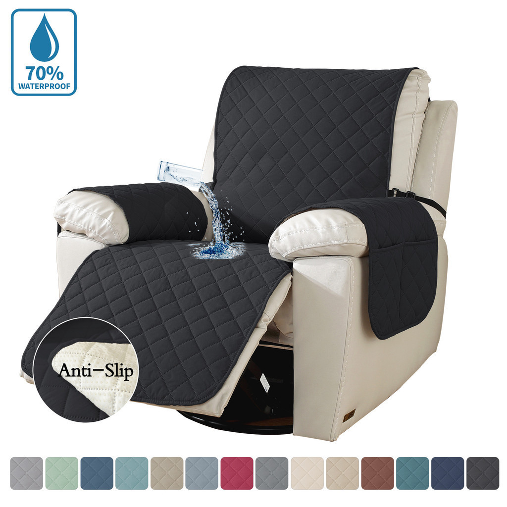 สุนัขสัตว์เลี้ยง Recliner ผ้าคลุมโซฟา Anti-Slip Quilted ผ่อนคลาย Lazy Boy เก้าอี้สีทึบ Armchair Slipcover เฟอร์นิเจอร์ป้องกัน
