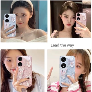 เคส OPPO Reno 13 14 15 16 13F 14F 16F 11F 12 Reno15 Pro Max Reno 16 15 14 12 11 10 Pro 8Z 7Z 5G เคส Case การ์ตูนหมีน่ารัก กันกระแทก พร้อมฝาครอบเลนส์กล้อง ป้องกัน โทรศัพท์กระจกเหลว หรูหรา สําหรับเด็กผู้หญิง