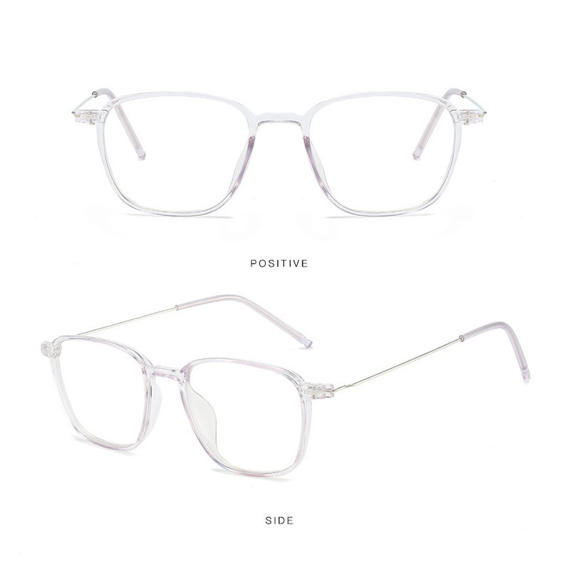 Unisex Square Frame Retro Anti-blue Light แว่นตาบุคลิกภาพที่เรียบง่ายเปลี่ยนสีแว่นตา claire