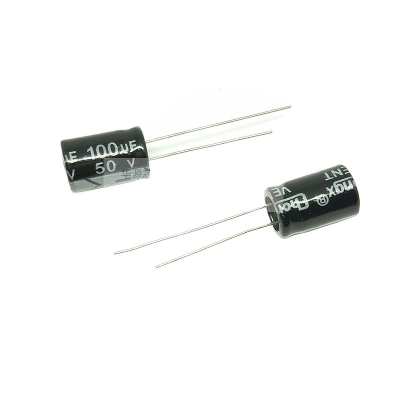 10 ชิ้น/ล็อต In-Line Electrolytic Capacitor 50V 100UF ปริมาณ 8 * 12 50V100 8x12