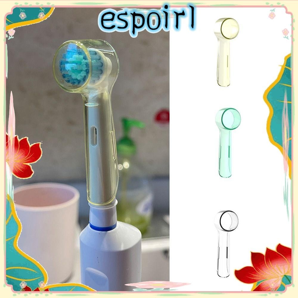 Espo ฝาครอบแปรงสีฟันไฟฟ้า 4 ชิ้น, ฝาครอบป้องกันหัวแปรงสีฟันแบบพกพากันฝุ่น, อุปกรณ์เสริมโปร่งใสเปลี่ยนรอบหัวแปรงสีฟันหมวกป้องกันสําหรับ Oral B Travel