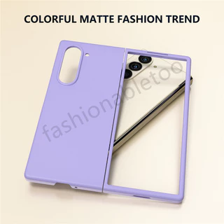ปลอกสีทึบสําหรับ Samsung Galaxy Z พับ 7 6 5 4 3 Fold7 Fold6 Fold5 ZFold7 ZFold6 ZFold5 ZFold4 ZFold3 ปลอก Macaron ผิวรู้สึกพับกันกระแทกป้องกันปกหลัง