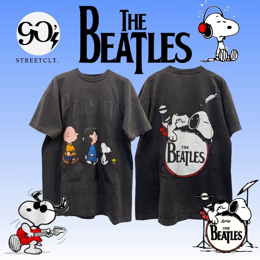 ใหม่ NEW ARRIVALS B162 - PEANUT THE BEATLES T-SHIRT