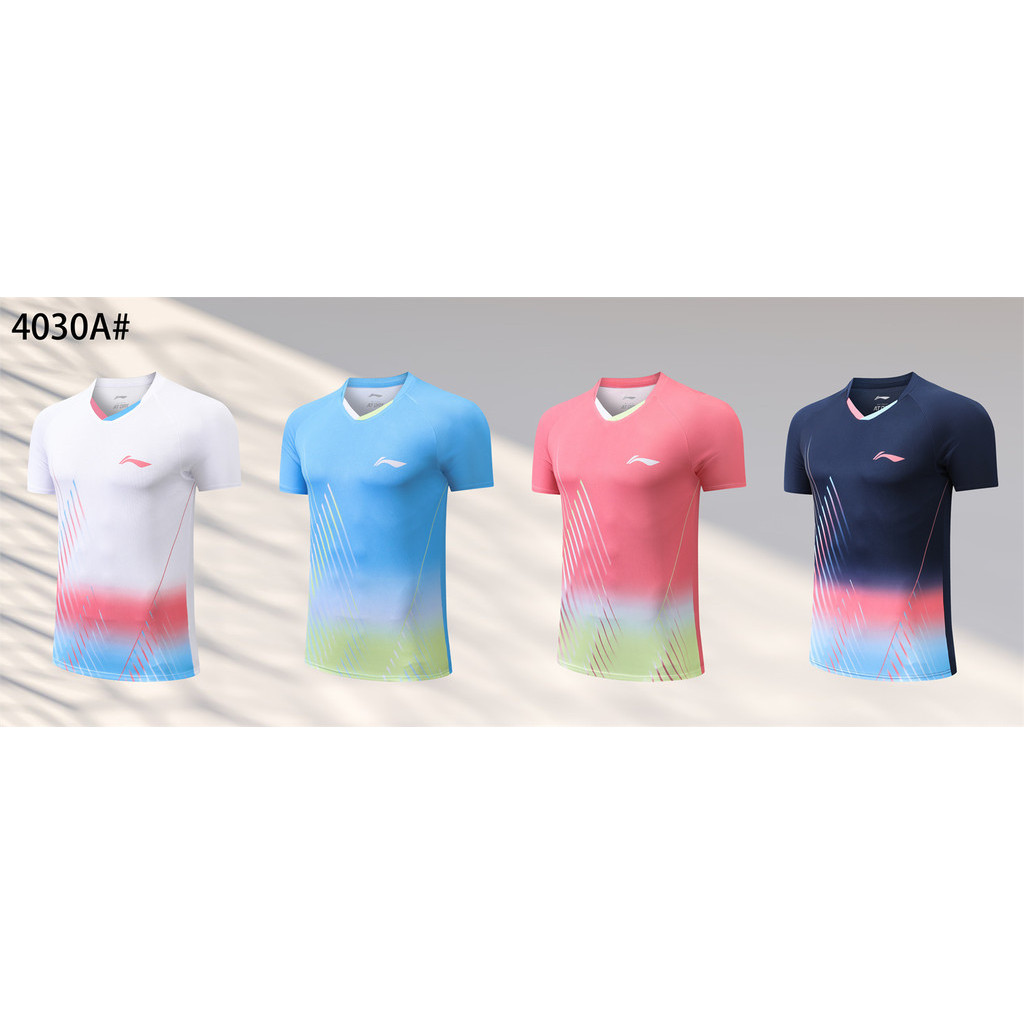 จัดส่งแล้ว 48 ชั่วโมงพร้อมสต็อกจัดส่งที่รวดเร็ว 2024 ใหม่เสื้อแบดมินตันผู้ชายและผู้หญิงแขนสั้นแห้งเร็วการแข่งขันชุดกีฬา