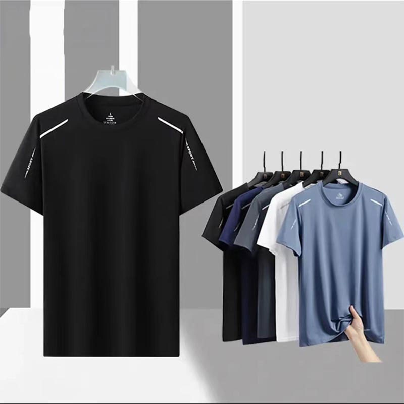 เสื้อยืดแขนสั้นผู้ชายคลาสสิกเสื้อยืดกีฬาเยาวชนเกาหลีสบาย ๆ